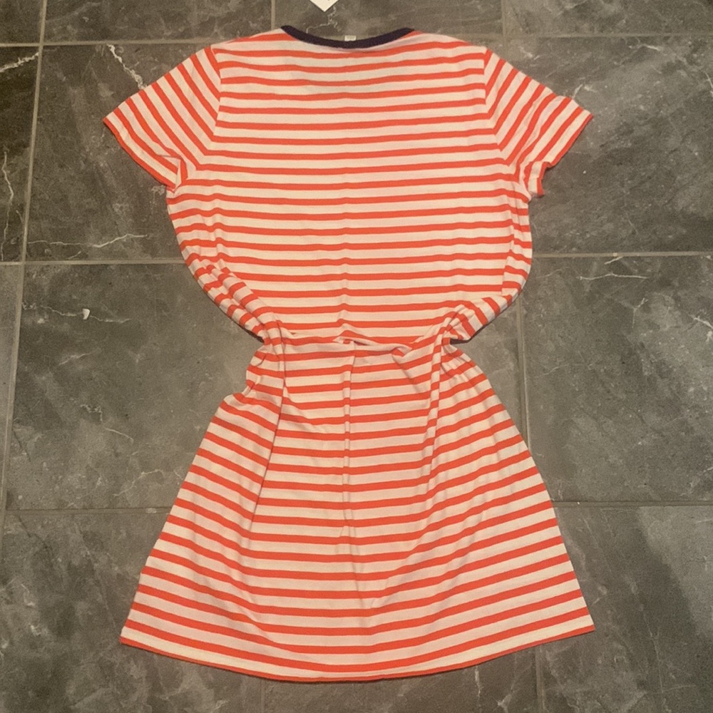 J.Crew NWT Red Orange and White Striped Dress Size Large - Picture 3 of 3